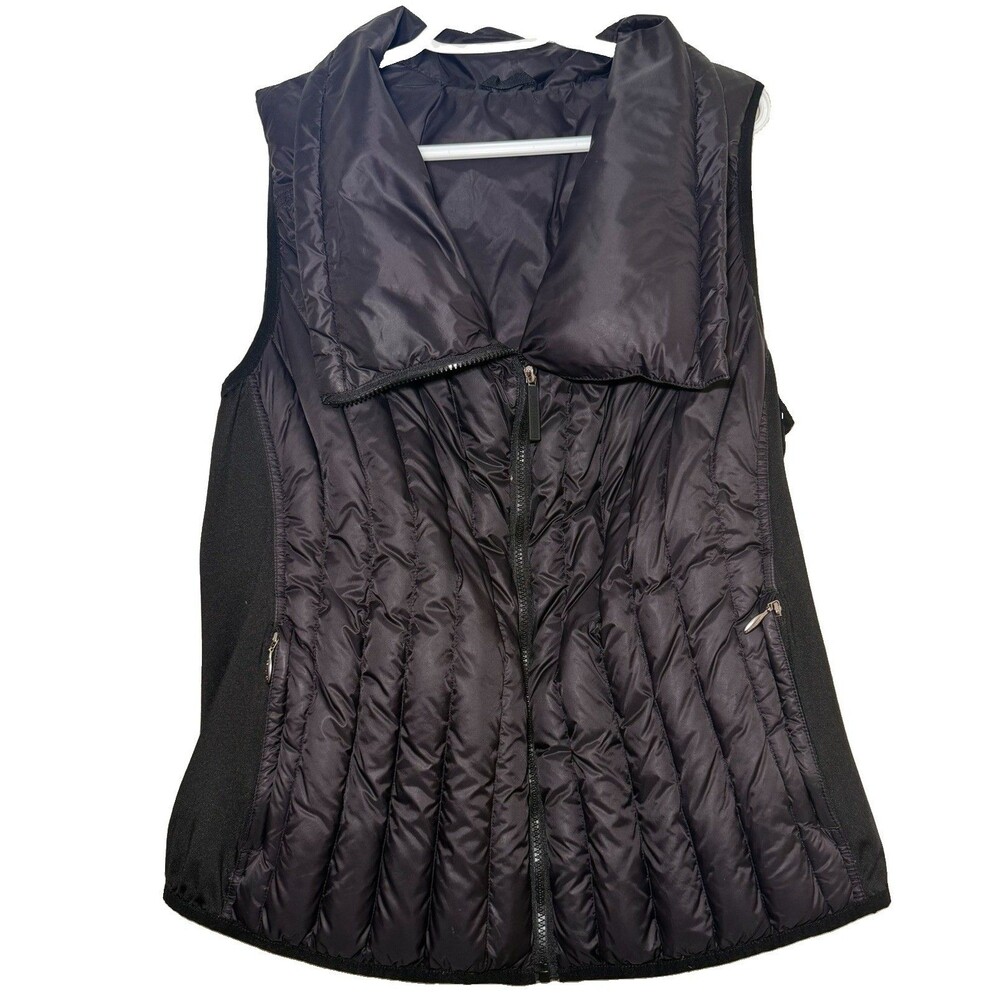 Calvin Klein Performance Women’s 2X Black Down Puffer Vest Asymmetrical Zip